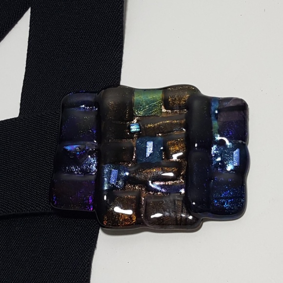 Dichroic Glass Decorated Stretch Fashion Statement Belt Women\'s Small main image 8